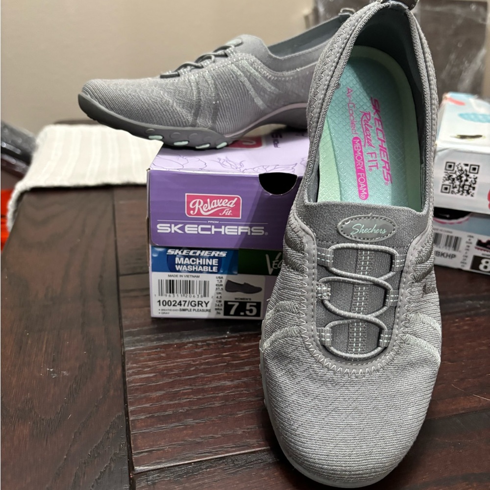 Skechers Women's Gray Slip-On Sneakers
